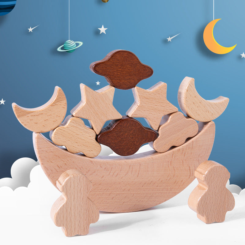 Baby Wooden Montessori Blocks Moon