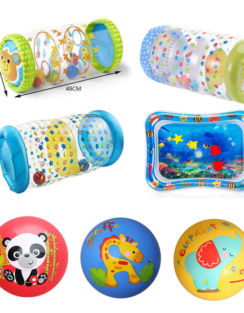 Load image into Gallery viewer, Inflatable Baby Crawling Roller Toy With Rattle
