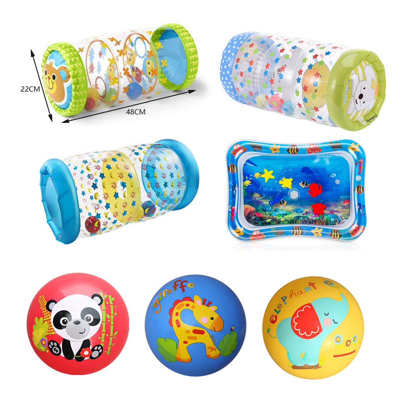 Inflatable Baby Crawling Roller Toy With Rattle