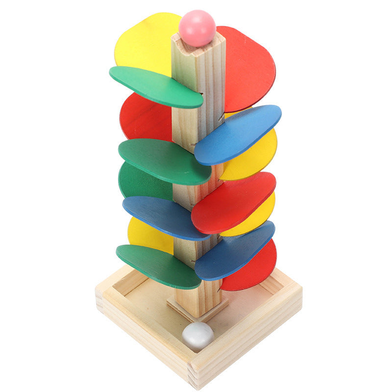 Kids  Wooden Toys Puzzle Blocks Ball Run Track